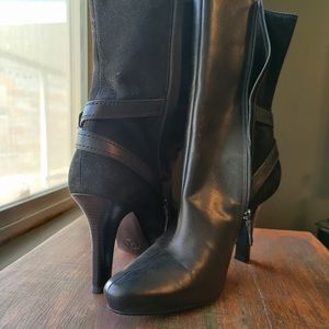 Cole Haan Black Suede Stiletto Boots